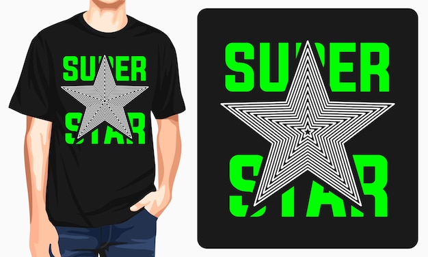 Vector super star tshirt design