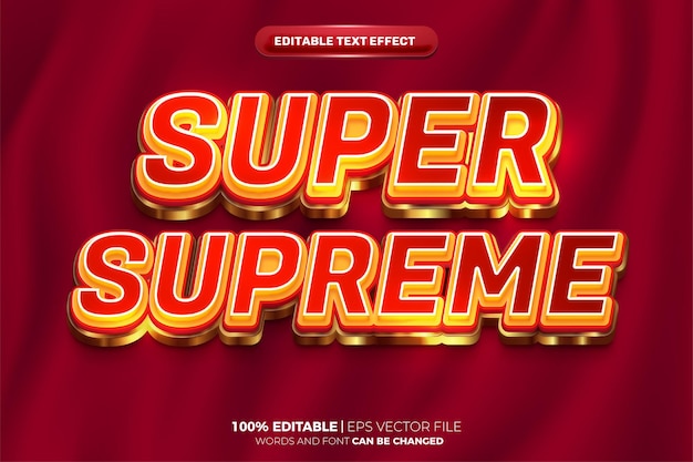 Редактируемый текстовый эффект Super Supreme 3d