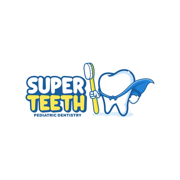 Vector super teeth-logo-inspiratie voor tandheelkunde