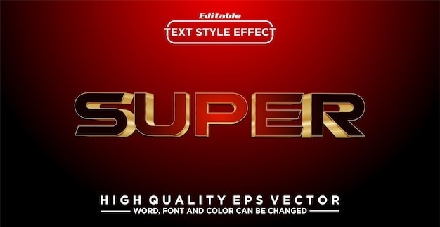 Vector super tekststijleffect bewerkbaar