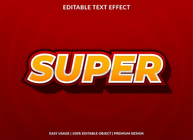 Супер текстовый эффект редактируемый шаблон премиум стиль