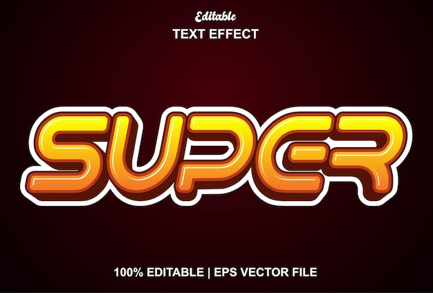 Super text effect with 3d style and editable