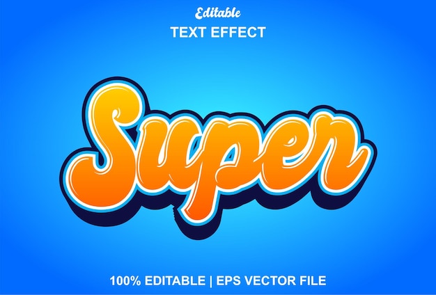 Super text effect with 3d style