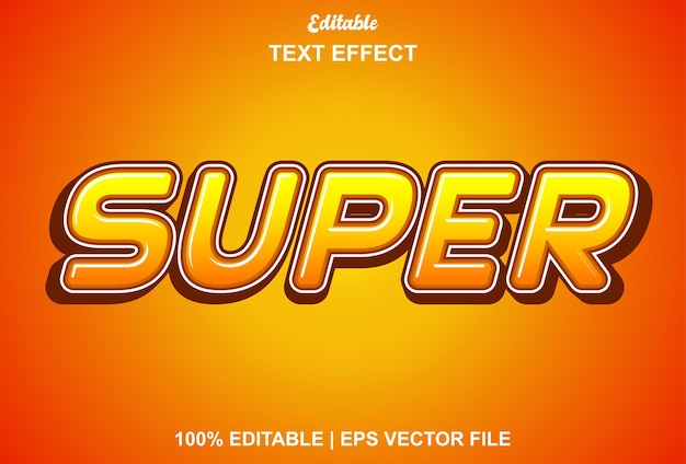 Super text effect with editable orange color