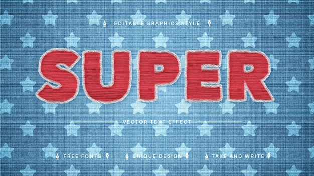 Super thread editable text effect font style