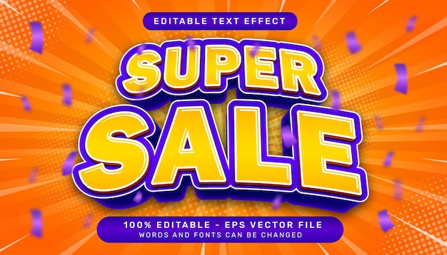 super verkoop 3D-teksteffect en bewerkbaar teksteffect