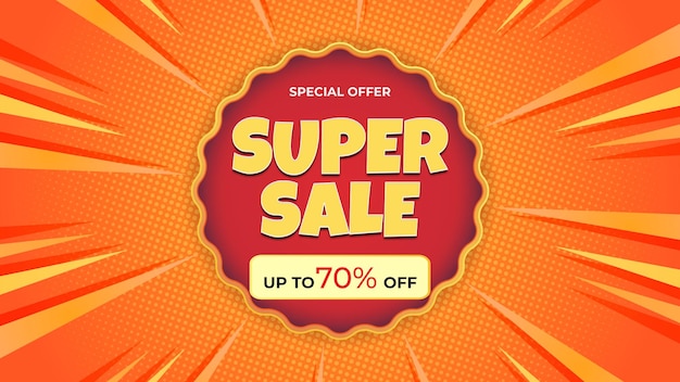 Super verkoop achtergrond sjabloon speciale aanbieding promo met dynamische vorm achtergrond