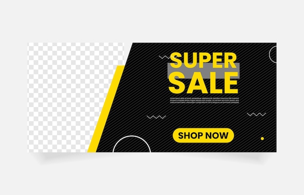 Vector super verkoop banner sjabloon ontwerp product promo