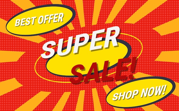 Vector super verkoop banner vector ontwerpsjabloon