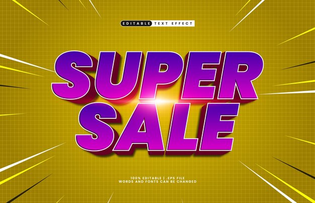 super verkoop bewerkbare tekst-effect met een verkoop en korting tekst stijl