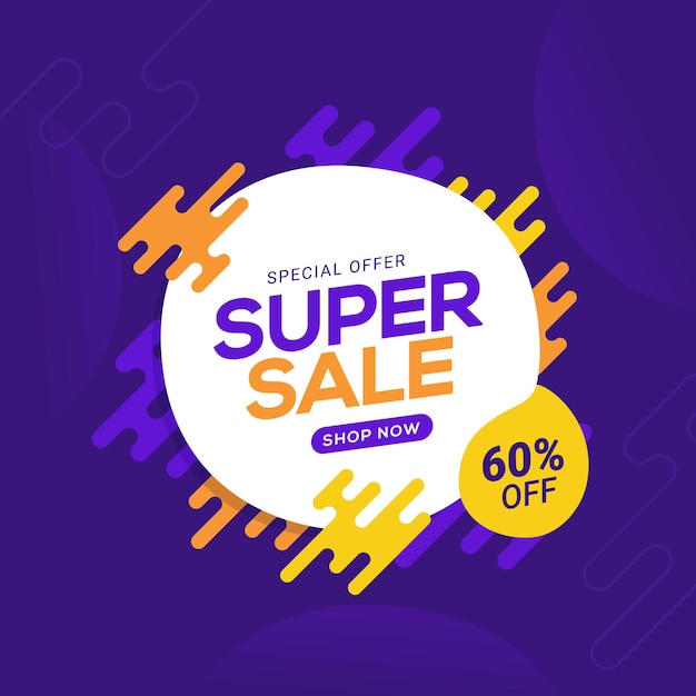 Super verkoop en korting promotie banner sjabloon vectorillustratie