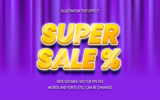 Super verkoop teksteffect op achtergrondgordijn