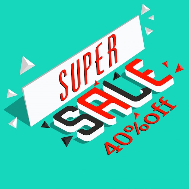 Vector super verkoopbanner, verkoopaffiche