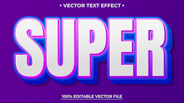 Super vet 3D bewerkbare tekst effect kleurrijke gradiënt stijl
