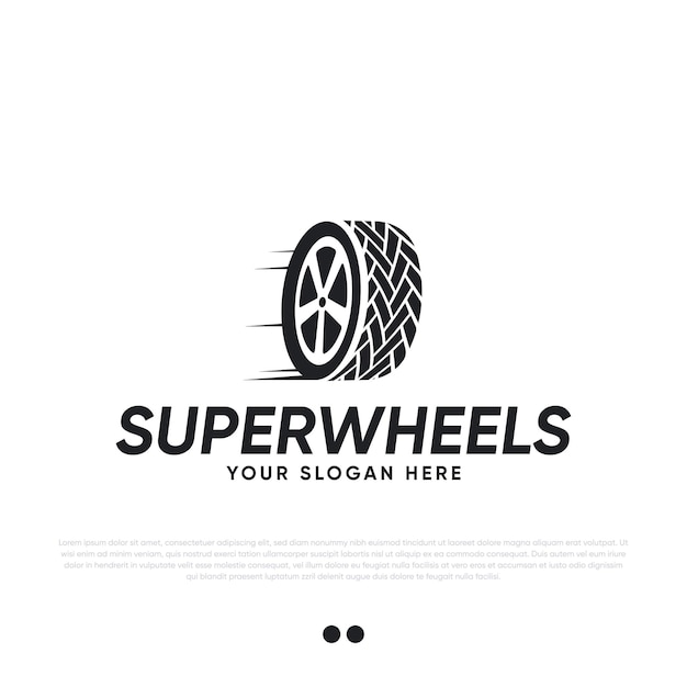 Super Wheels logo ontwerp premium vector