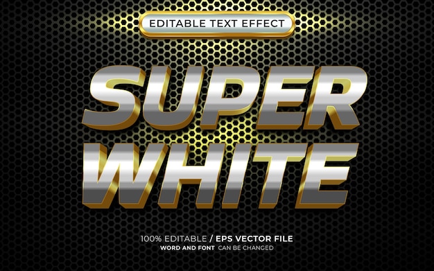 Vector super white elegant gold editable effect text