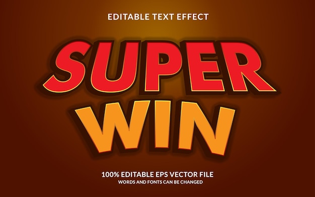 Super win bewerkbaar teksteffect