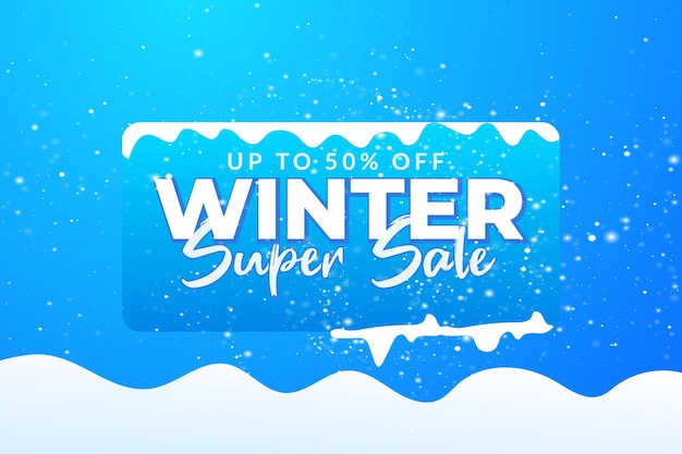 Super saldi invernali con uno sconto del 50% sul design del banner