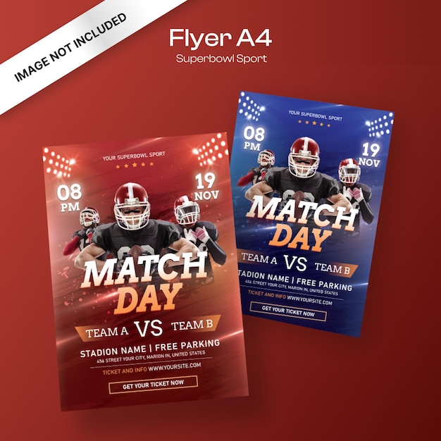 Superbowl Match Flyer Template