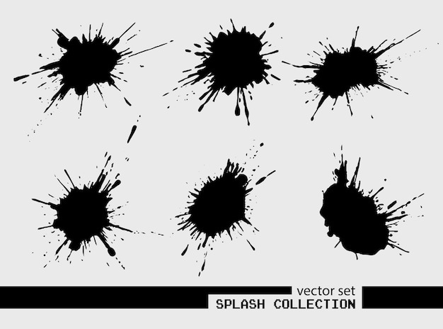 Supercharge uw ontwerpen Black splash vector collectie Readymade impact Download vandaag