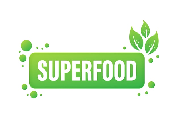 Superfood sign label Healthy food Vector stock illustration