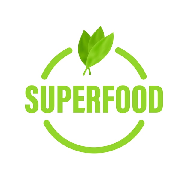 Superfood teken label Gezonde voeding Vector voorraad illustratie