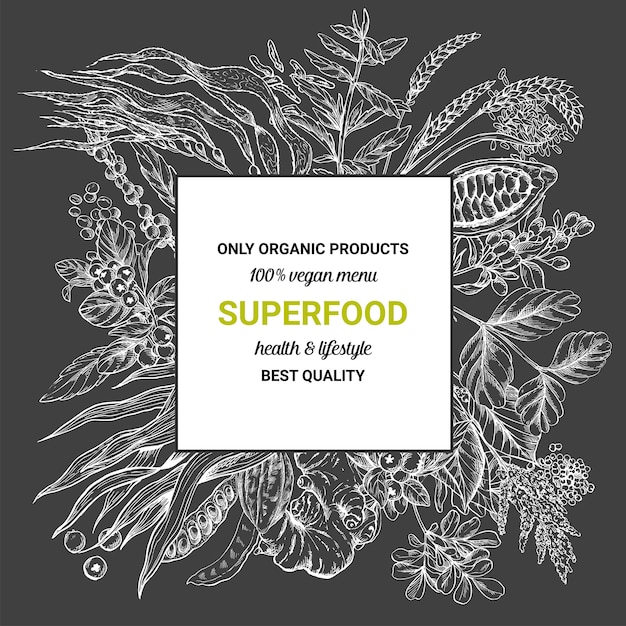 Superfood vierkante frame banner,