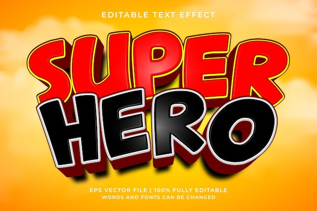 superheld 3d bewerkbaar teksteffect