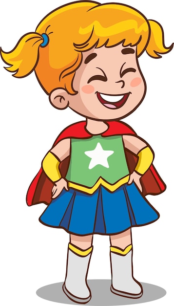 Vector superheld kinderen cartoon character vector illustratie