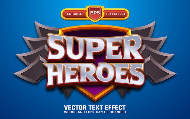 Superhelden bewerkbaar teksteffect met logo-gamestijl