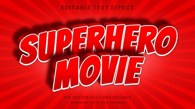 Superhero 3d editable text effect