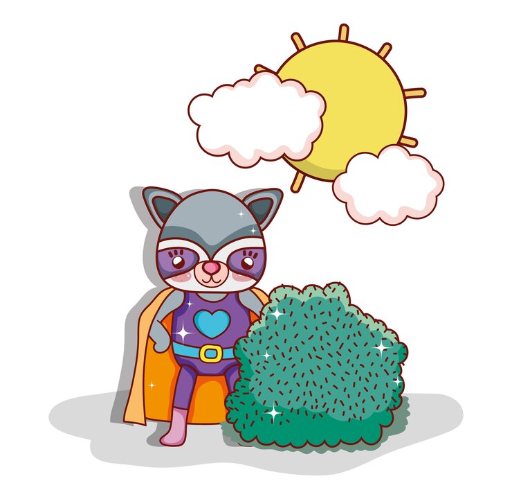 Vector superhero animal cartoon