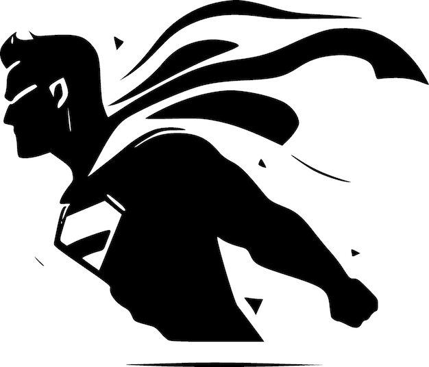 Vector superhero black and white isolated icon vector illustration