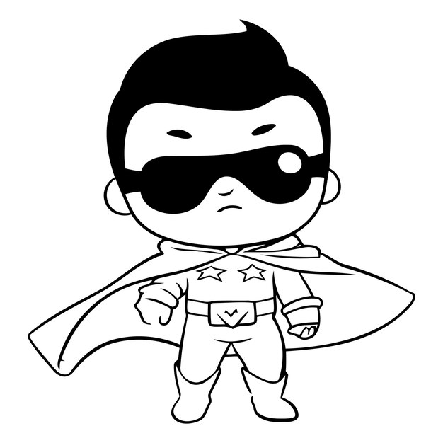 Superhero boy cartoon mascot character vector illustration design