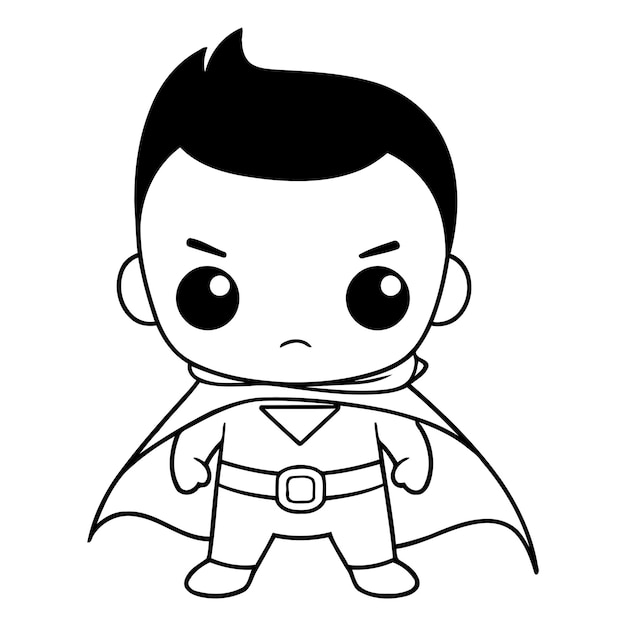 Superhero boy character design Cute and funny cartoon vector illustration