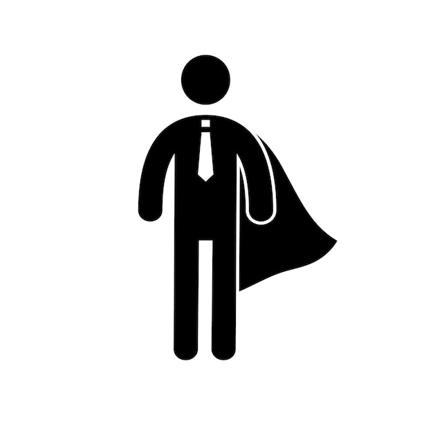 Superhero business pictogram man icon set Superhero businessman flying stick figure Victory worker employer pictogram person