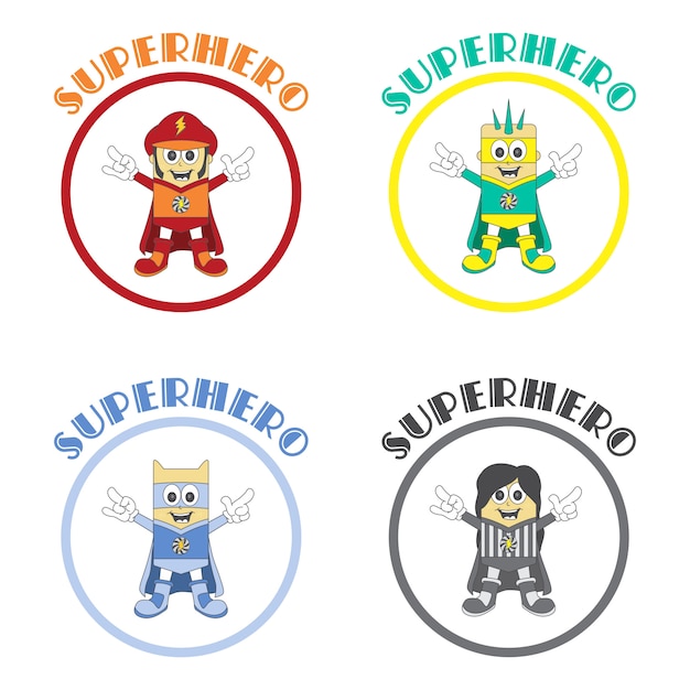 Superhero cartoon theme vector graphic art illustration