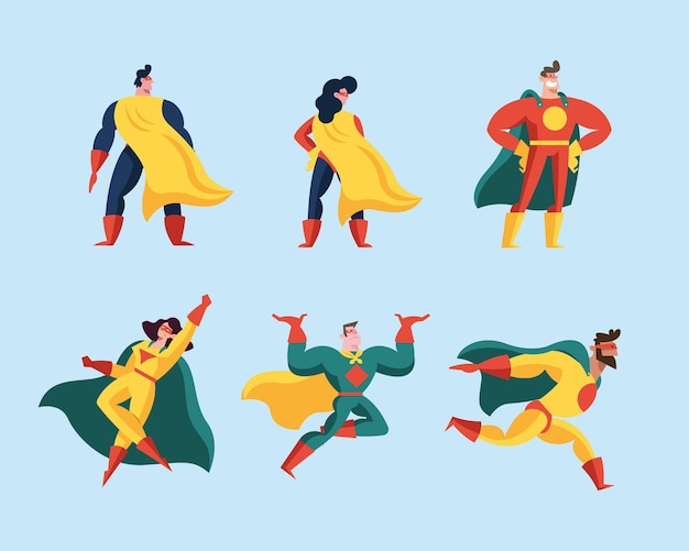 Vector superhero different figure