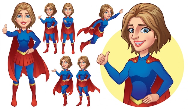 Vector superhero girl collection