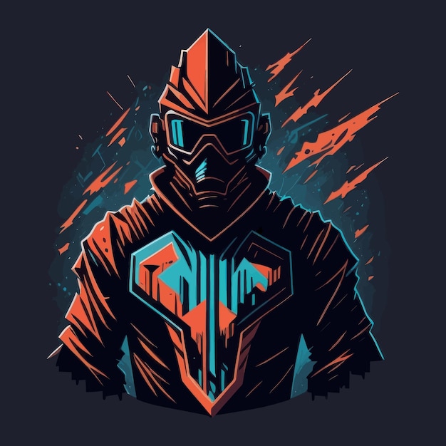 Vector superhero in helmet and armor astronaut