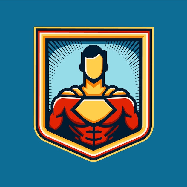 Vettore l'icona del supereroe, il logo del super-papà, il logo dell'eroe del super-padre, il super-papá, il giorno dei padri.