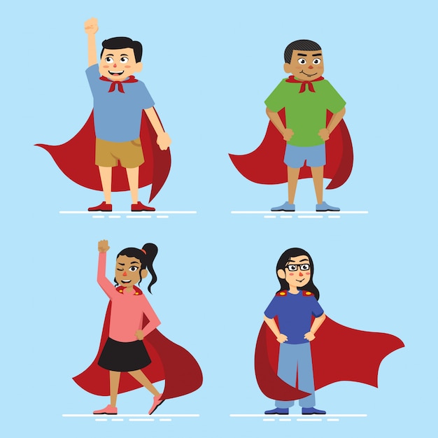 Vector superhero kid illustration