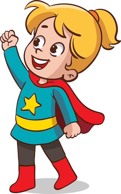 Vector superhero kids cartoon character vector illustration