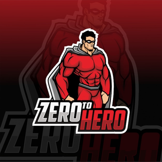 Vector superhero mascot esport logo