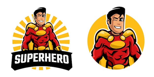 スーパーヒーローのマスコットのロゴ