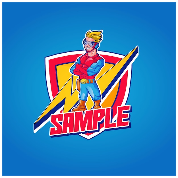 Superhero mascot Vector illustration template