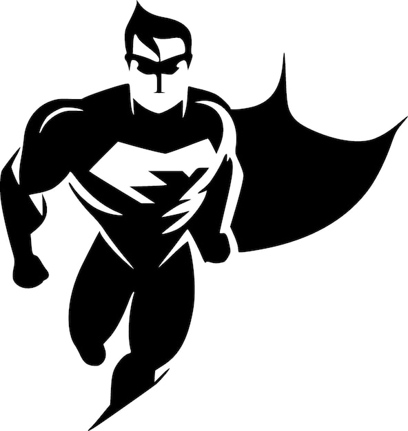 Vector superhero minimalist and flat logo vector illustration