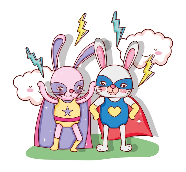 Superhero rabbits cartoons