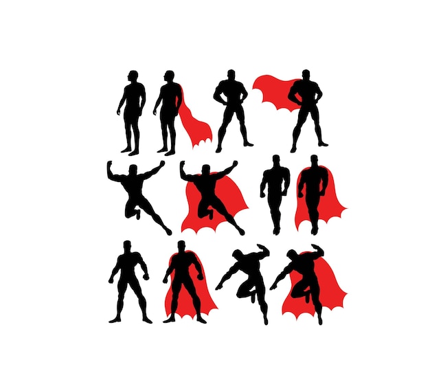 Vector superhero silhouettes art vector design