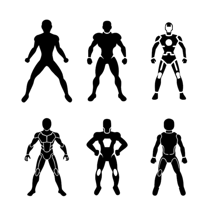 वेक्टर superhero silhouettes collection